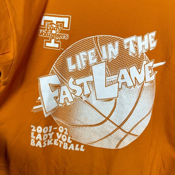 Vintage Tennessee Lady Vols Shirt Large Orange Short Sleeve Basketball 2001 NCAA - Picture 5 of 8